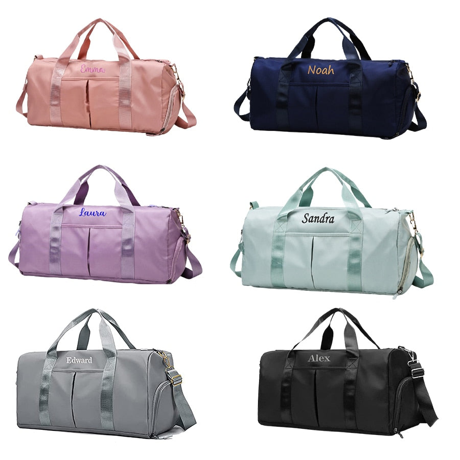 Duffel Bag Embroidered Sports Gym Bag, Travel with Wet Dry Pockets & Shoe Compartment Gift For Groomsman,Bridesmaid