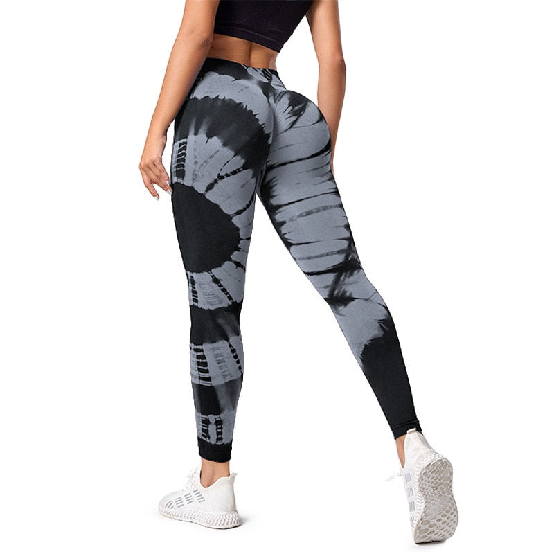 New Tie-Dye Seamless Yoga Leggings, Breathable High Waist