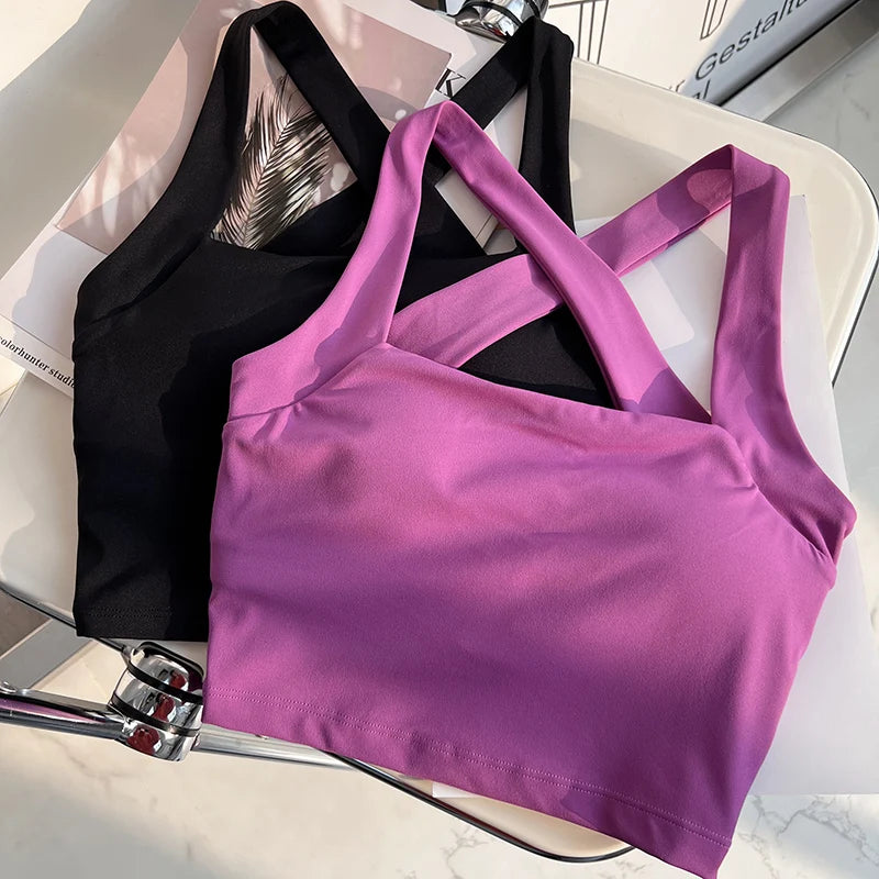 Nylon Cross Back Sports Bras