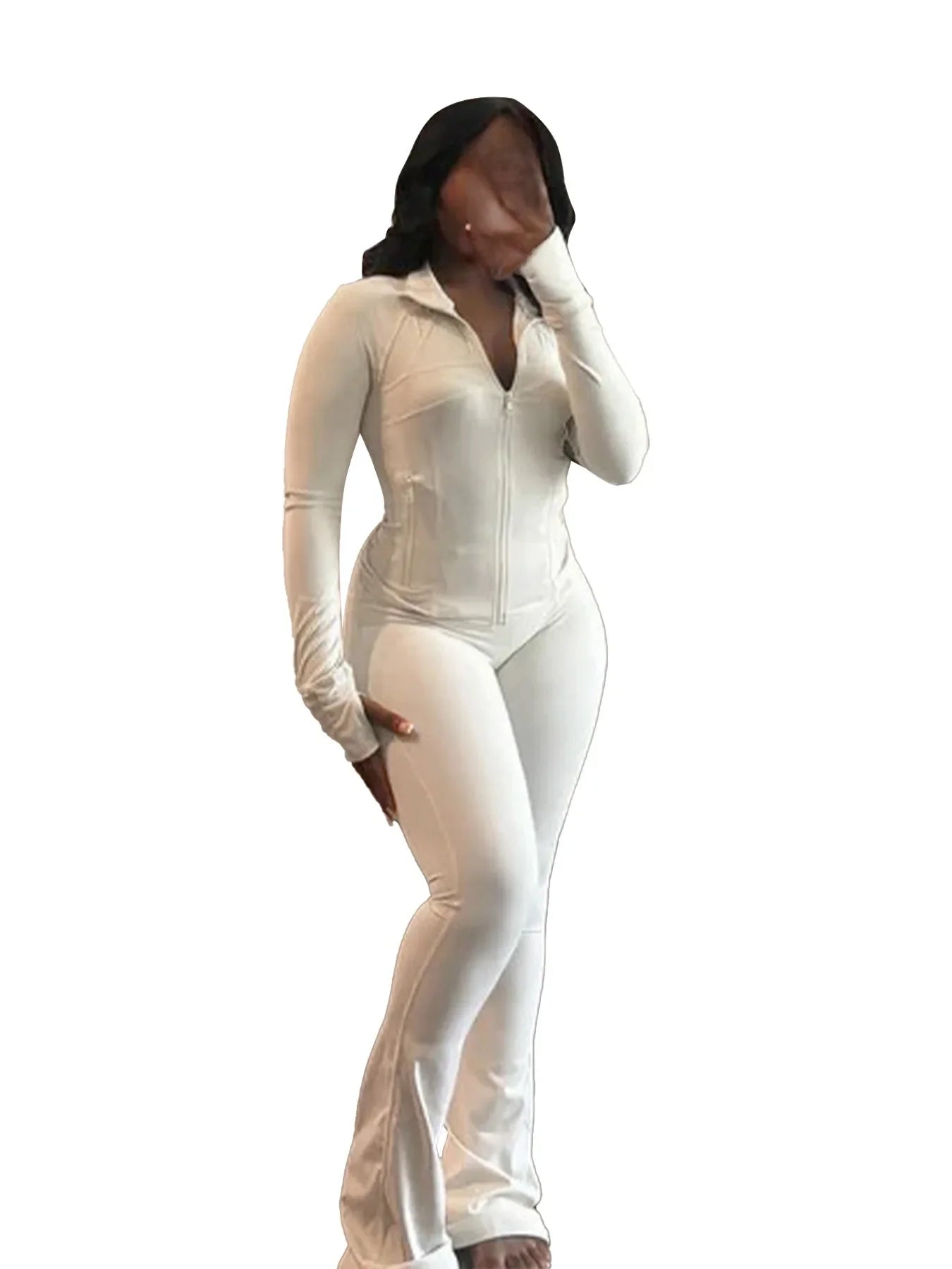 Casual Women's Long Sleeve Tight Fitting Sports Clothing 2-Piece Set Sexy Style Cross Border Trade European And American Market