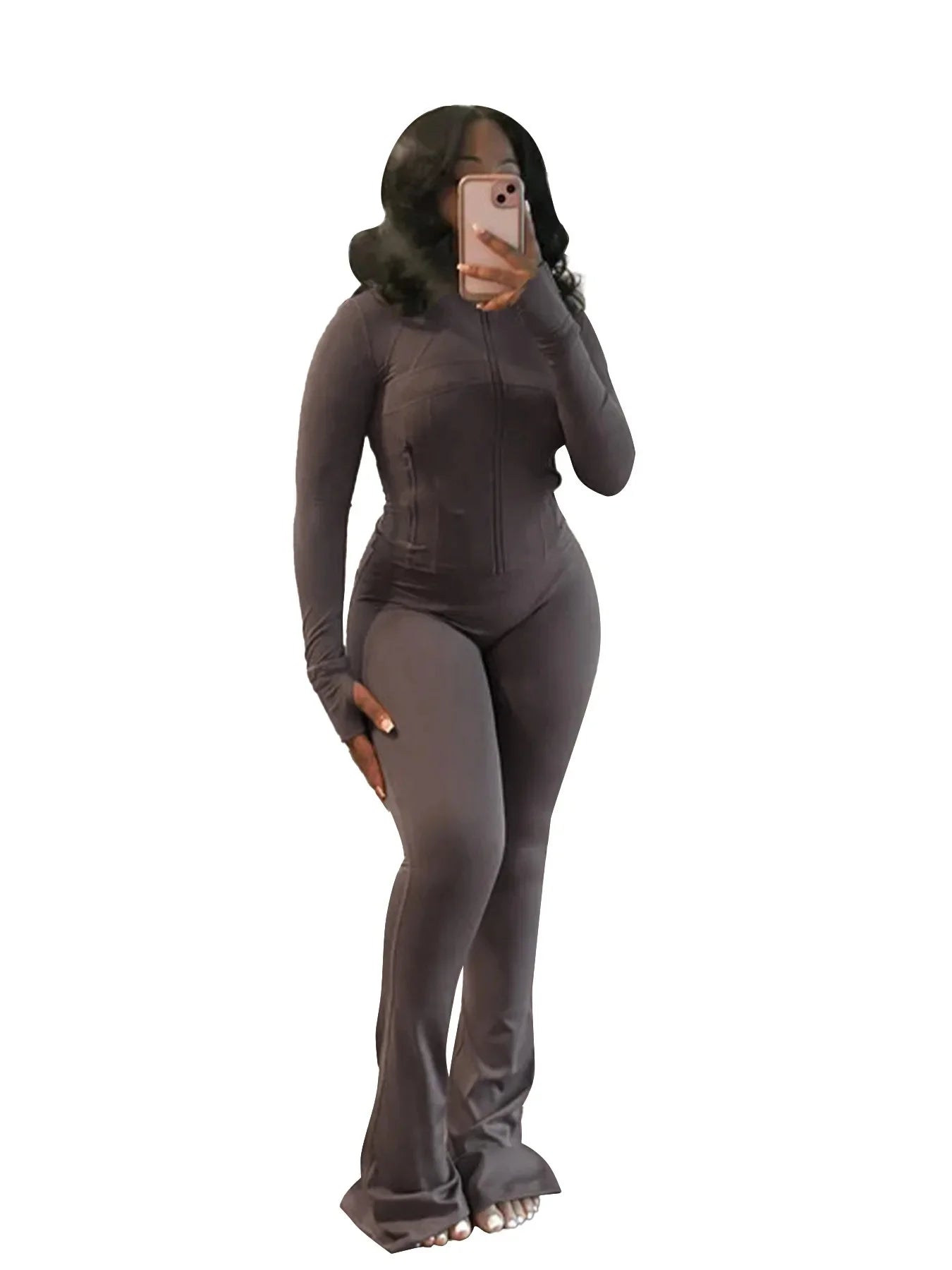 Casual Women's Long Sleeve Tight Fitting Sports Clothing 2-Piece Set Sexy Style Cross Border Trade European And American Market