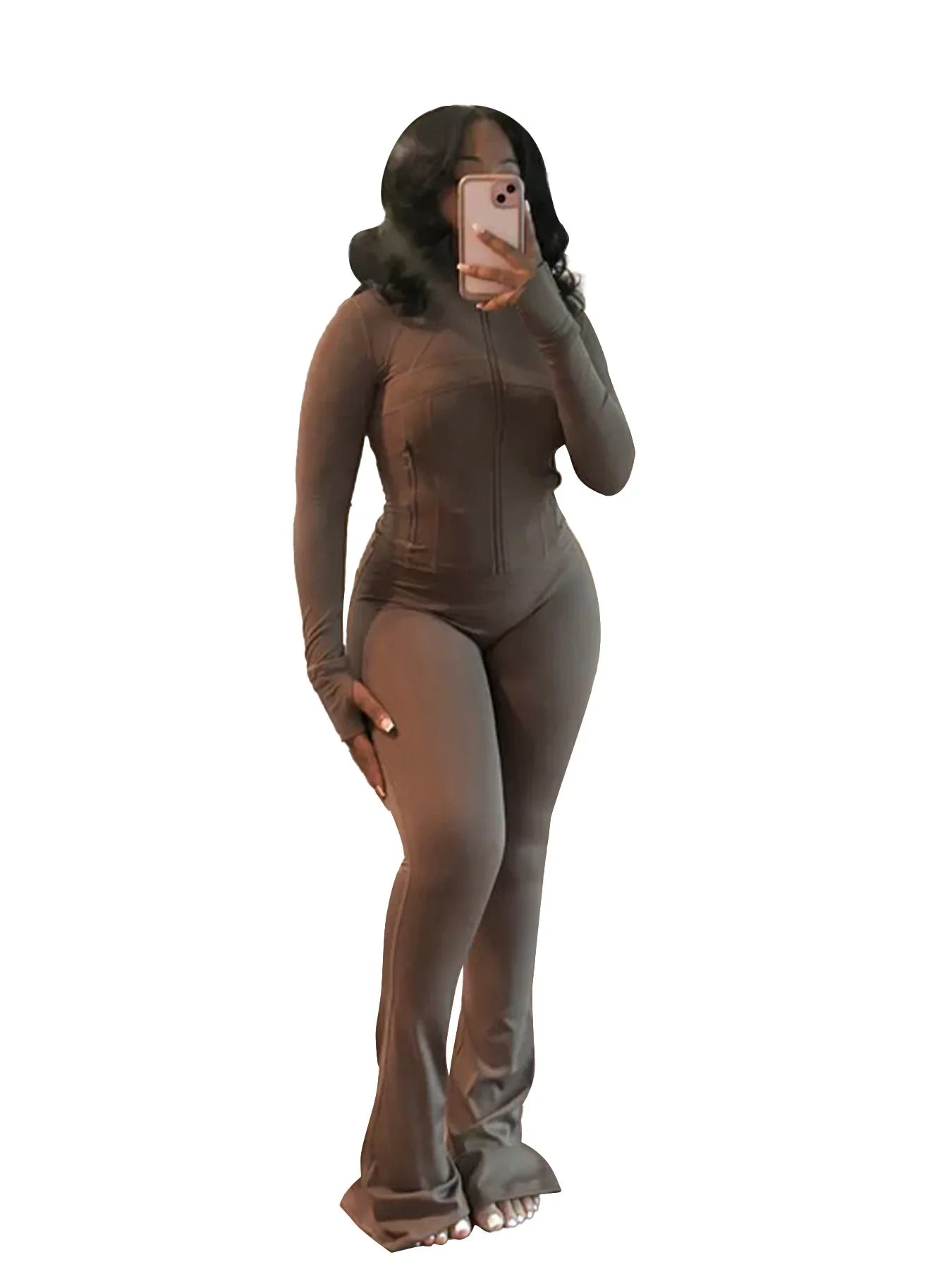 Casual Women's Long Sleeve Tight Fitting Sports Clothing 2-Piece Set Sexy Style Cross Border Trade European And American Market