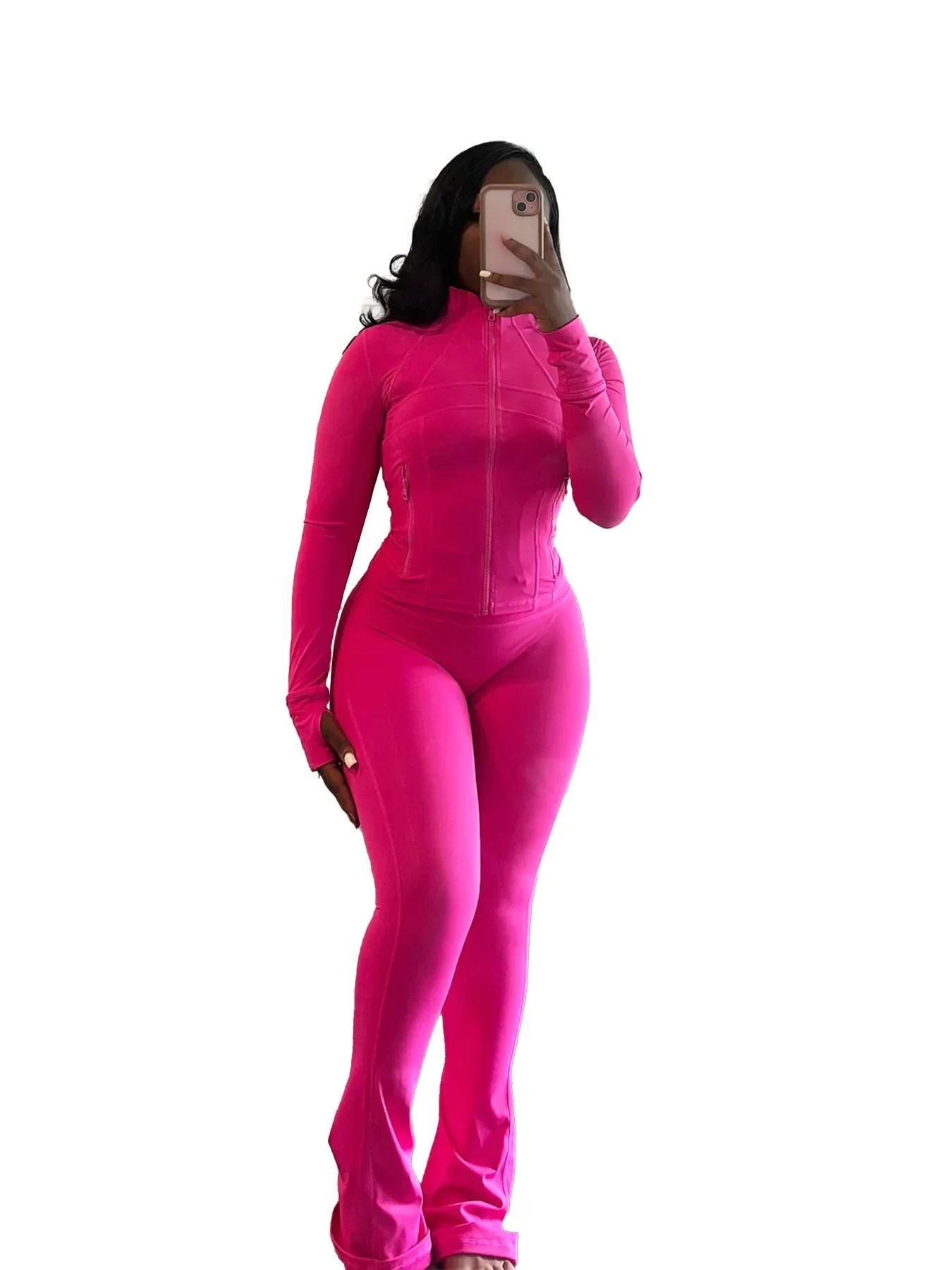 Casual Women's Long Sleeve Tight Fitting Sports Clothing 2-Piece Set Sexy Style Cross Border Trade European And American Market