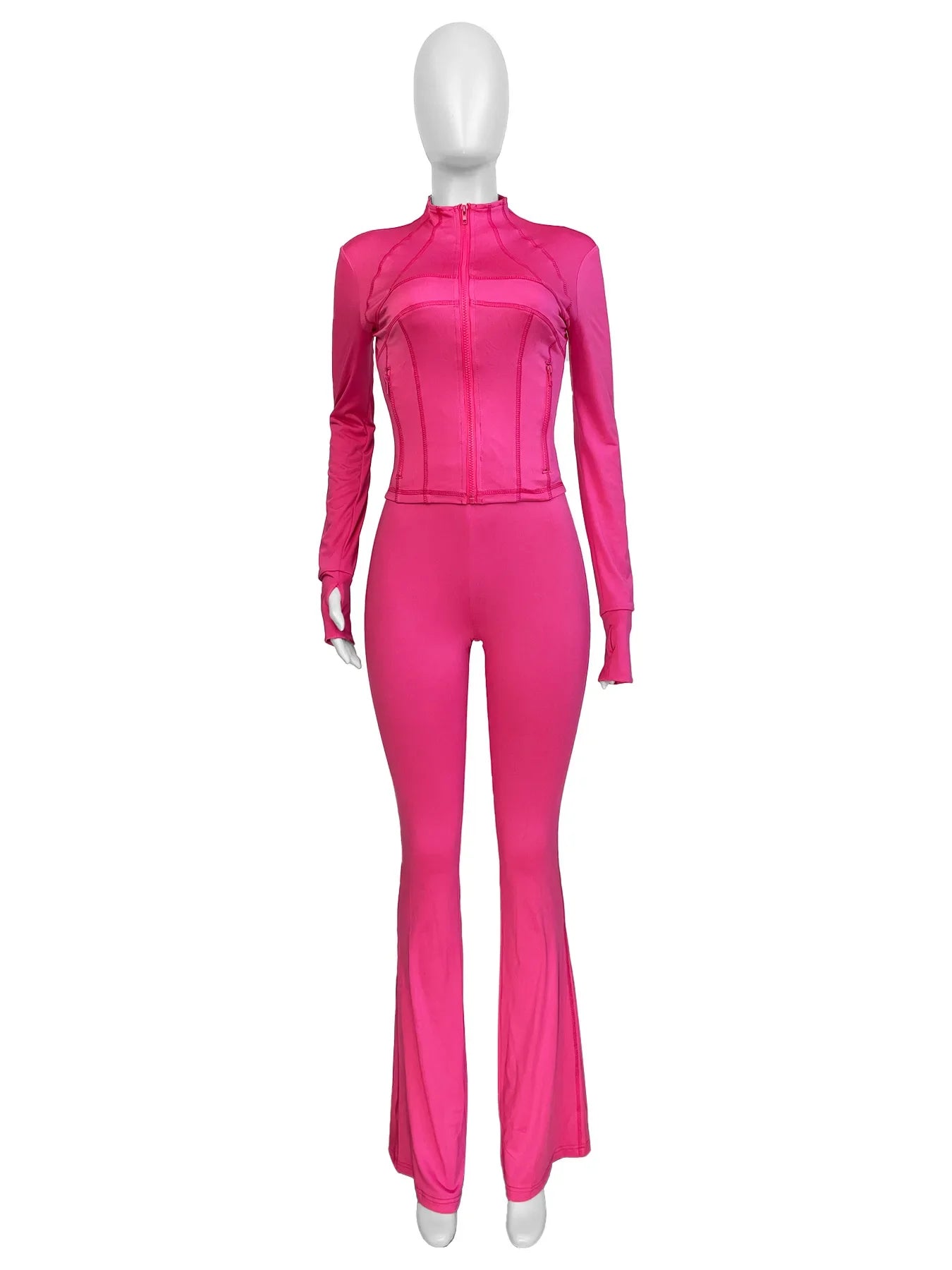 Casual Women's Long Sleeve Tight Fitting Sports Clothing 2-Piece Set Sexy Style Cross Border Trade European And American Market
