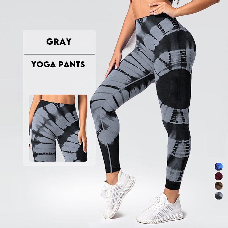 New Tie-Dye Seamless Yoga Leggings, Breathable High Waist