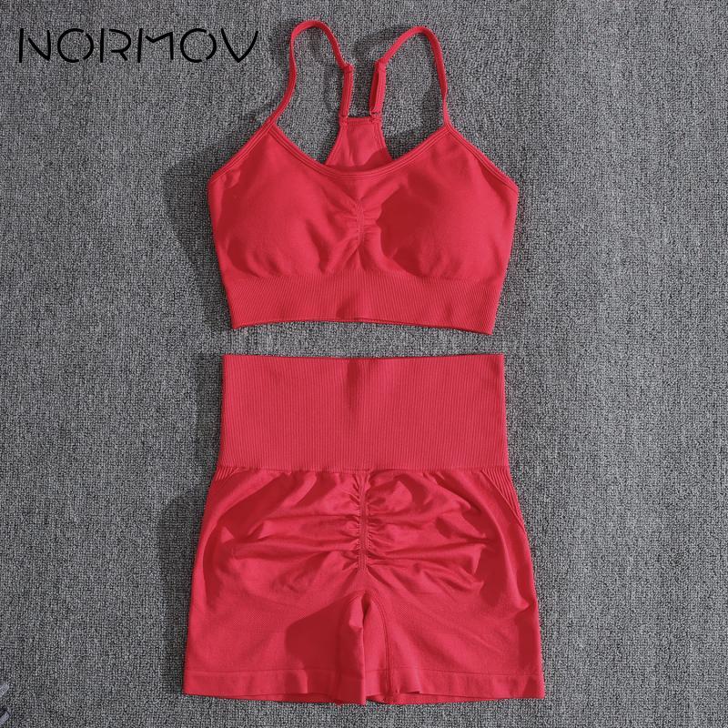 Two Piece Workout Set Solid Yoga Set Seamless Tracksuit