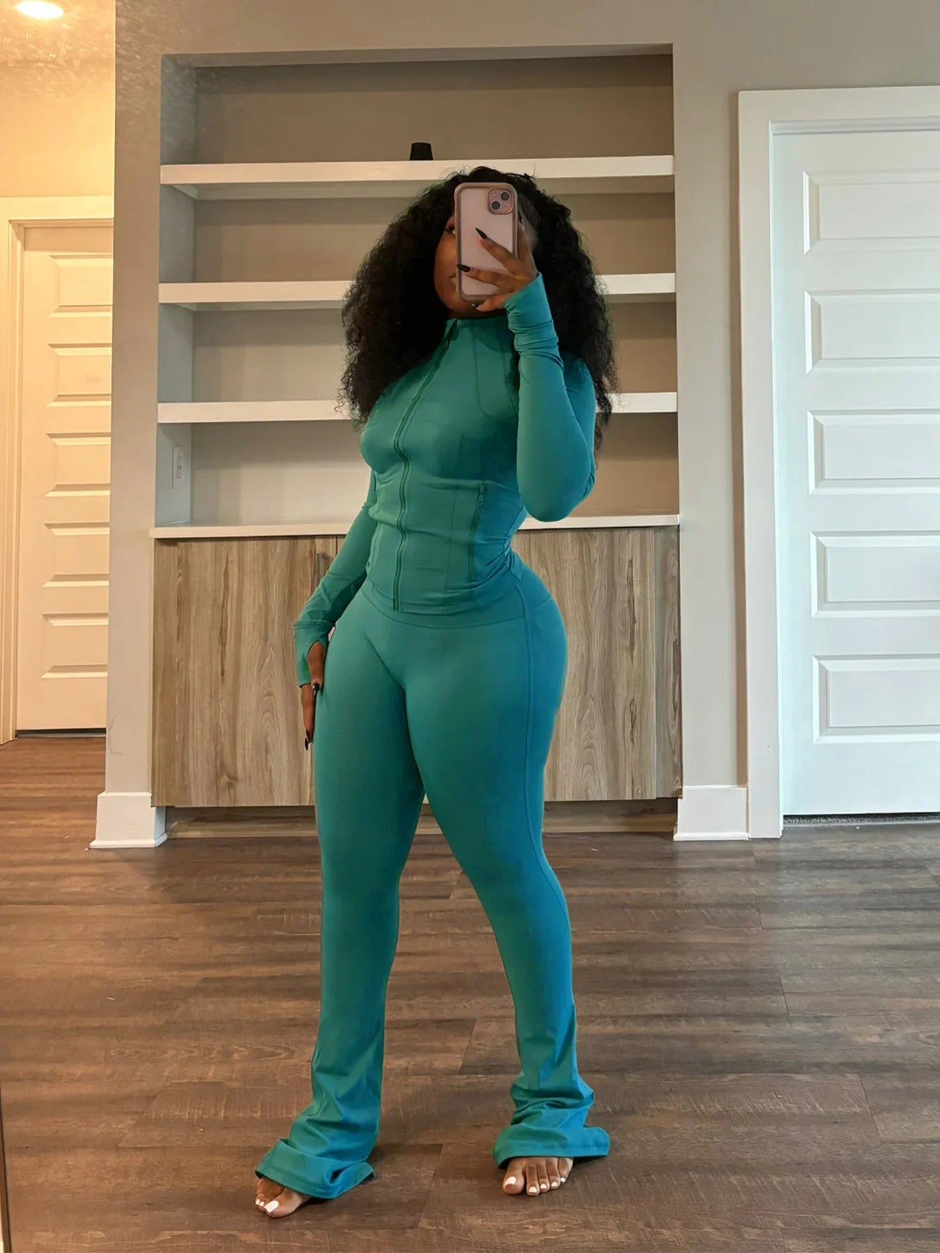 Casual Women's Long Sleeve Tight Fitting Sports Clothing 2-Piece Set Sexy Style Cross Border Trade European And American Market