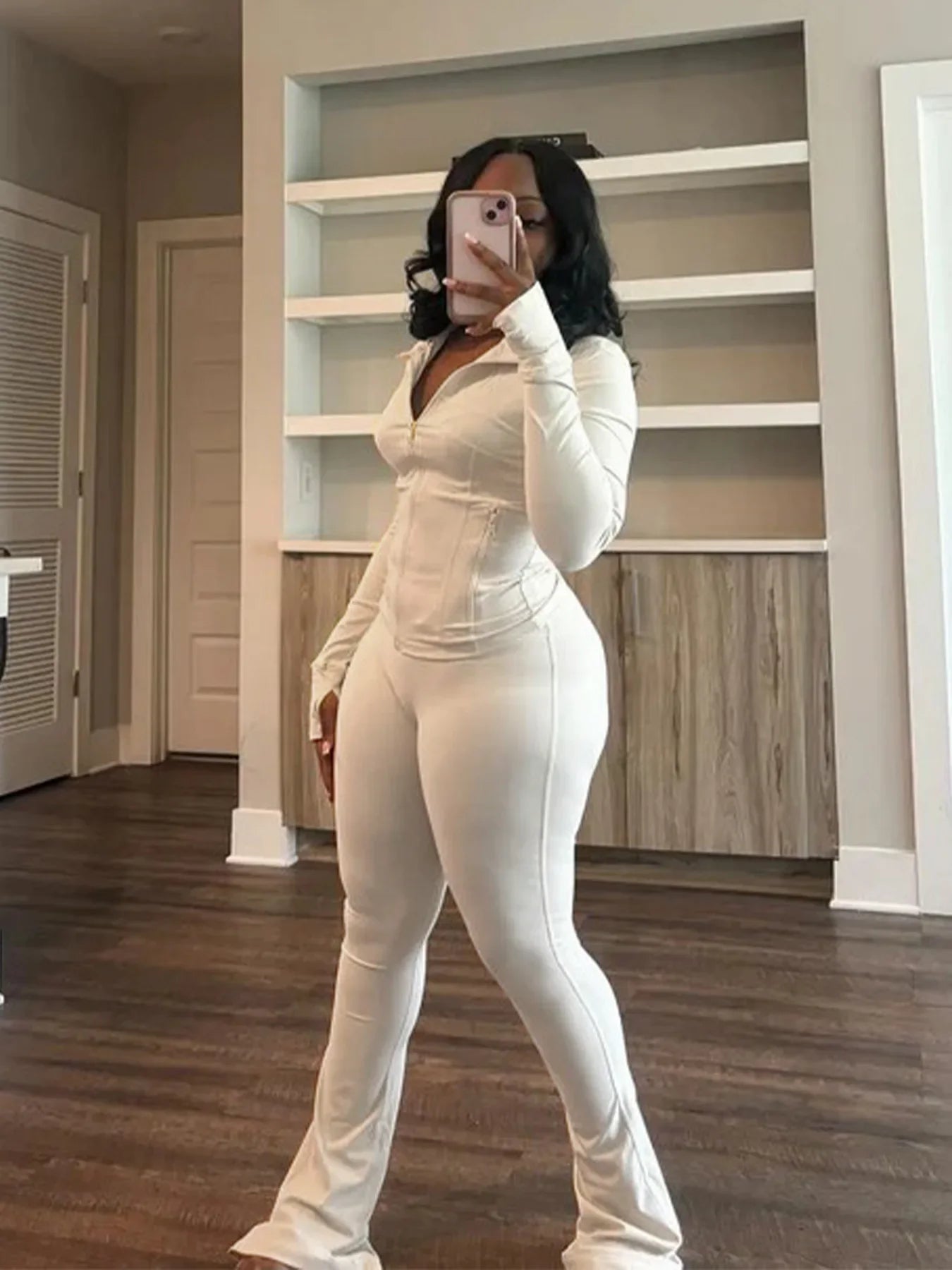 Casual Women's Long Sleeve Tight Fitting Sports Clothing 2-Piece Set Sexy Style Cross Border Trade European And American Market