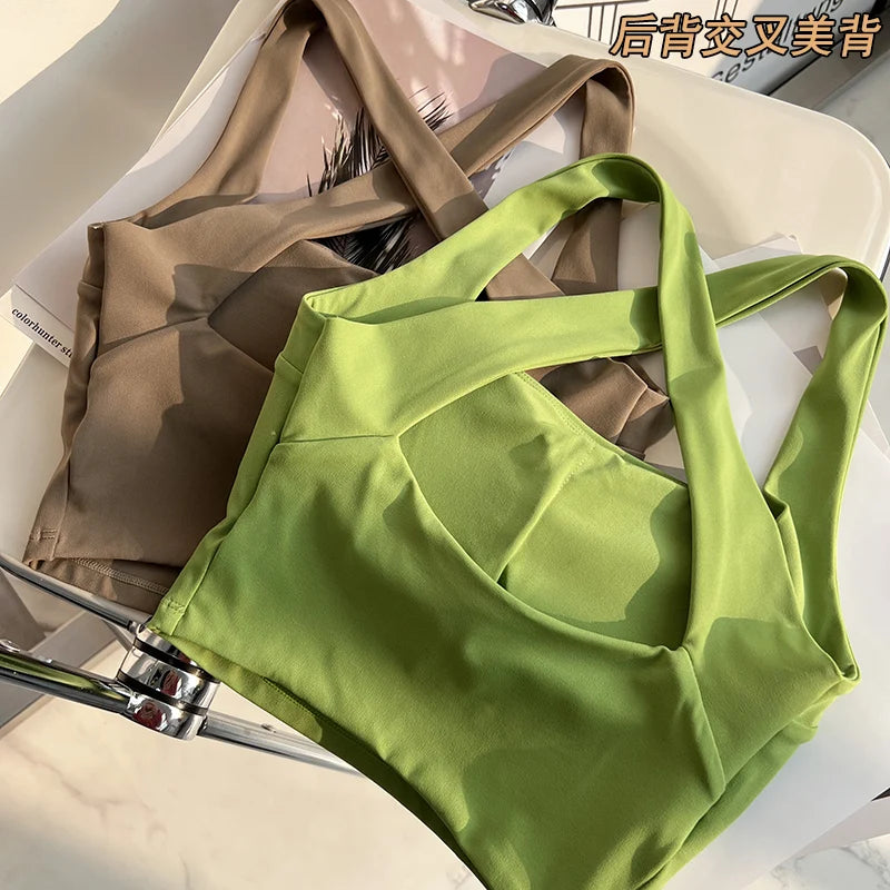 Nylon Cross Back Sports Bras