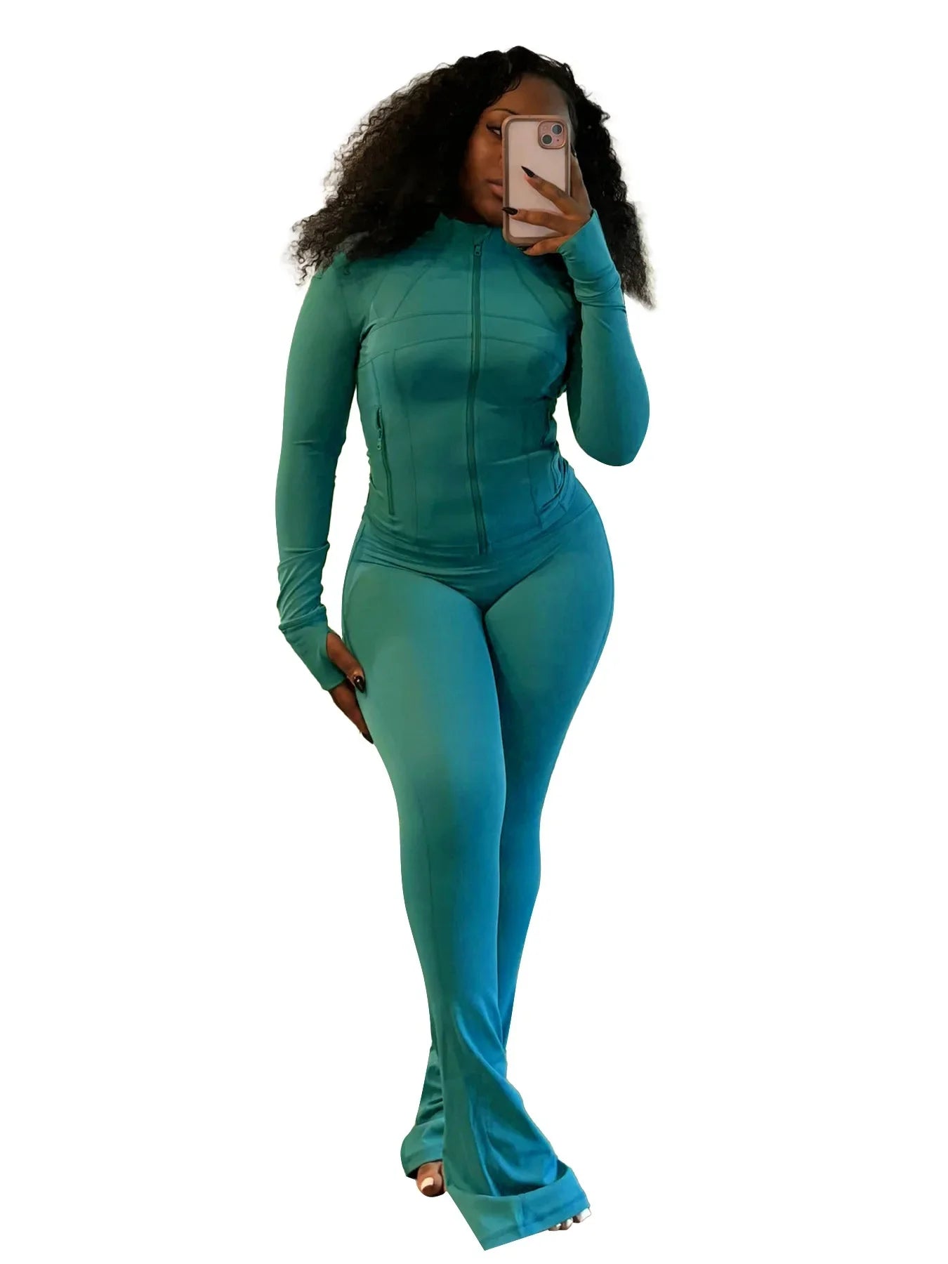 Casual Women's Long Sleeve Tight Fitting Sports Clothing 2-Piece Set Sexy Style Cross Border Trade European And American Market