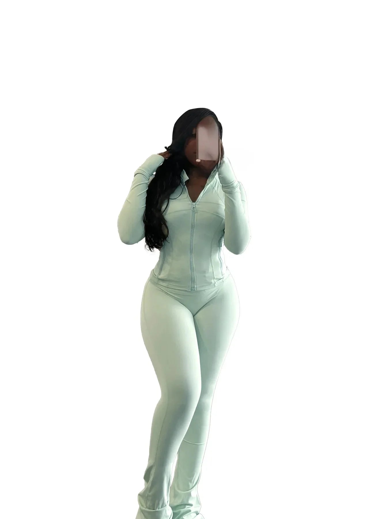 Casual Women's Long Sleeve Tight Fitting Sports Clothing 2-Piece Set Sexy Style Cross Border Trade European And American Market