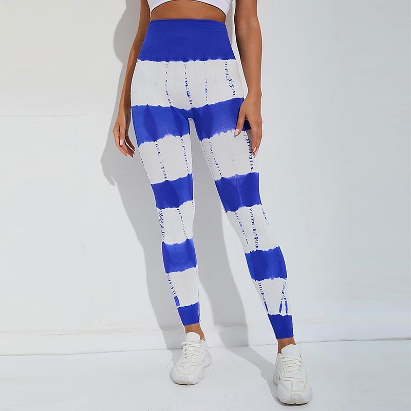 Tie Dye Seamless Leggings, High Waist Printed Leggings