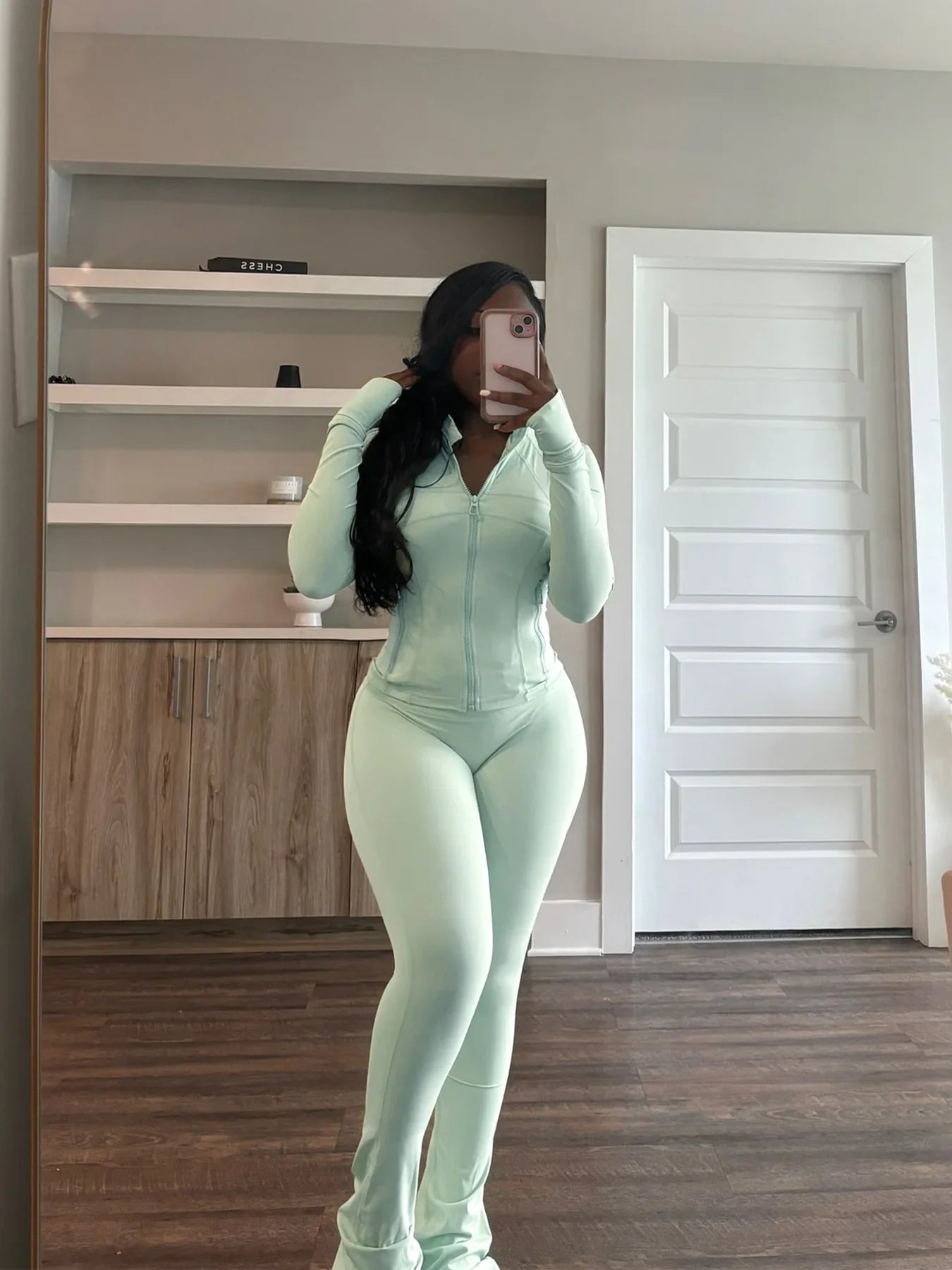 Casual Women's Long Sleeve Tight Fitting Sports Clothing 2-Piece Set Sexy Style Cross Border Trade European And American Market