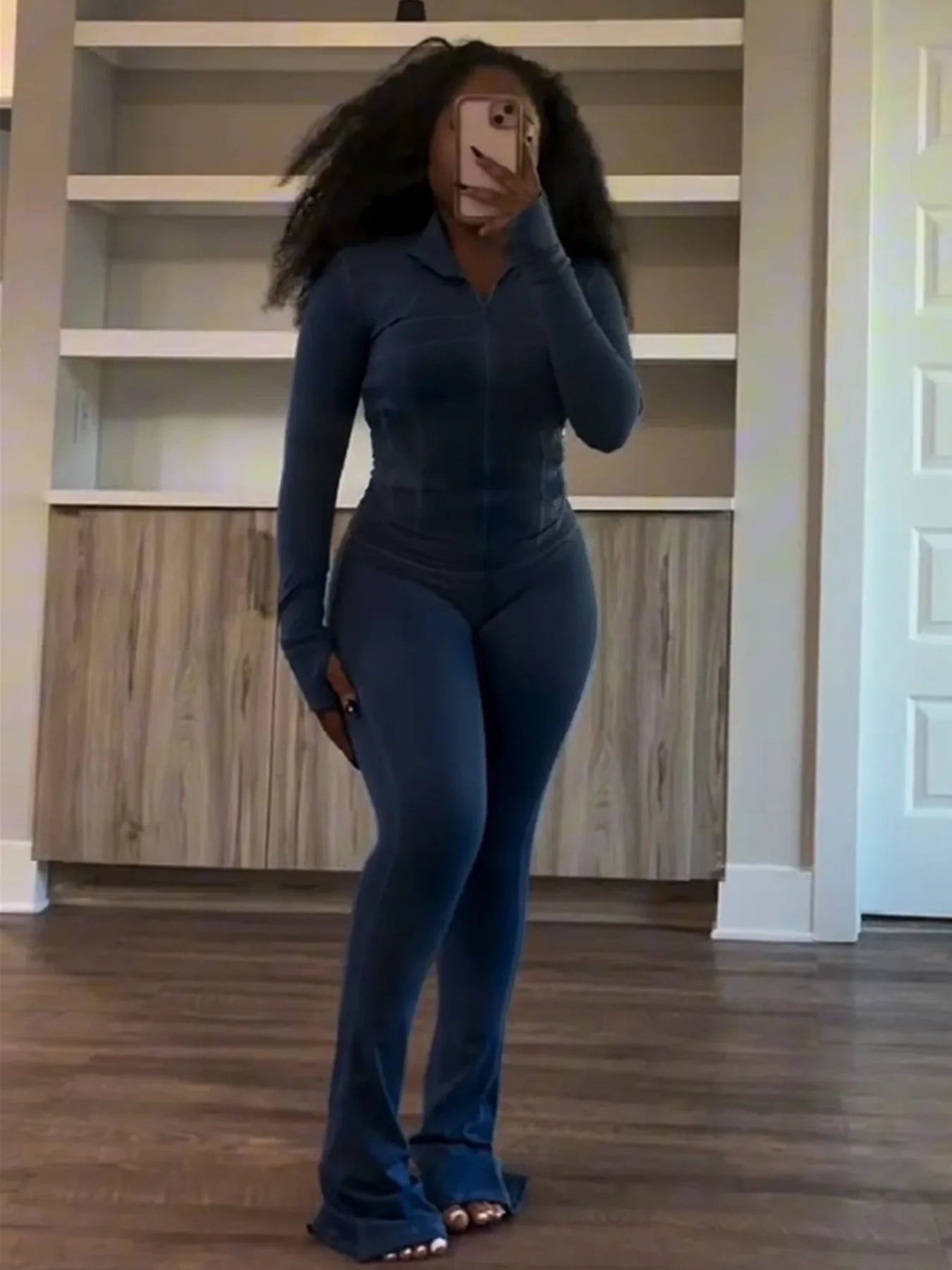 Casual Women's Long Sleeve Tight Fitting Sports Clothing 2-Piece Set Sexy Style Cross Border Trade European And American Market
