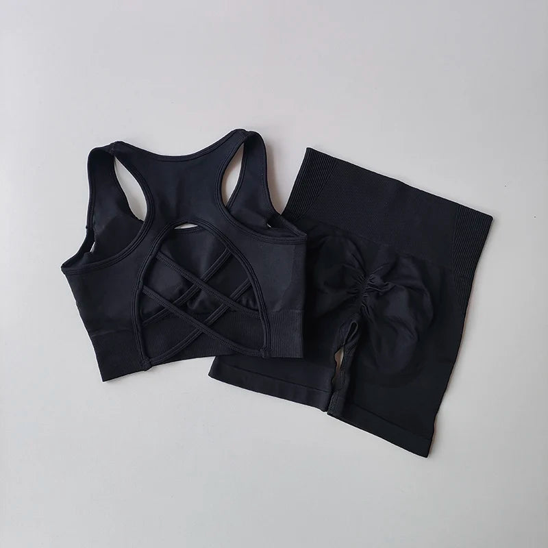 2 PCS Women Seamless Yoga Set