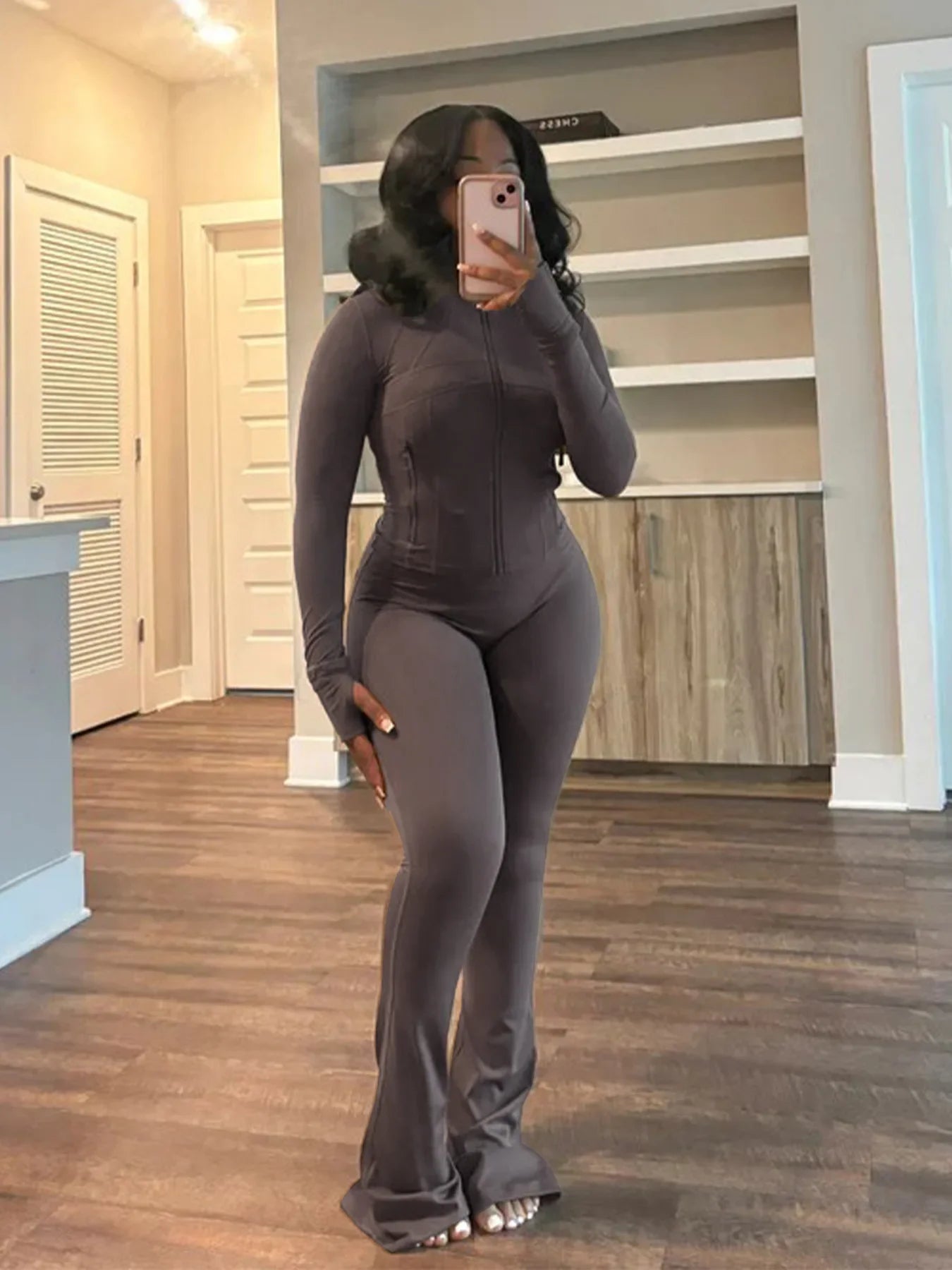Casual Women's Long Sleeve Tight Fitting Sports Clothing 2-Piece Set Sexy Style Cross Border Trade European And American Market
