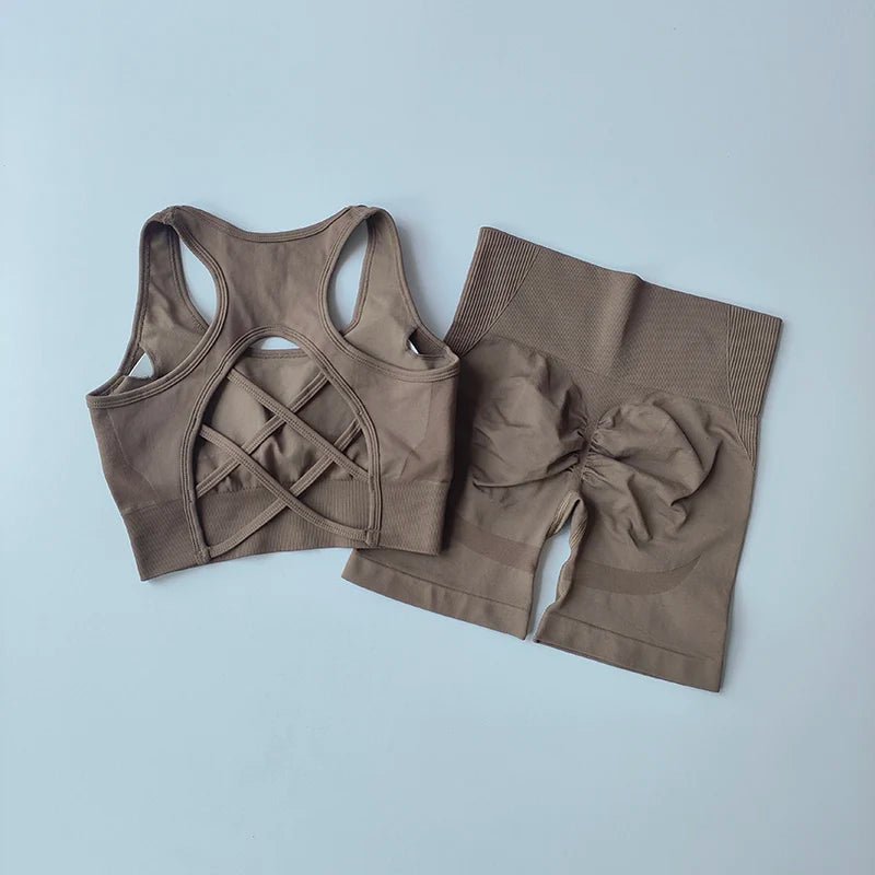 2 PCS Women Seamless Yoga Set