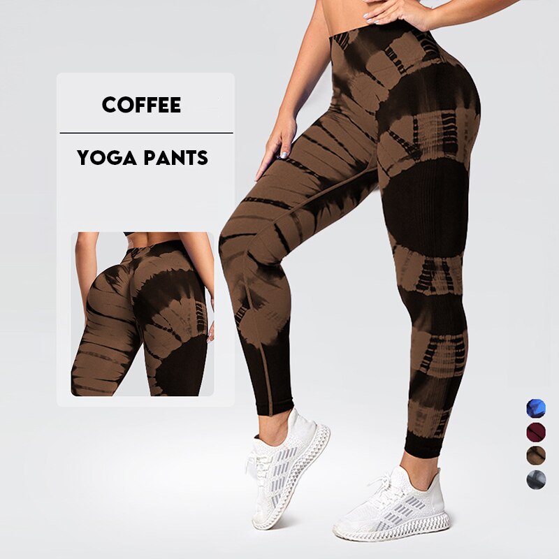 New Tie-Dye Seamless Yoga Leggings, Breathable High Waist
