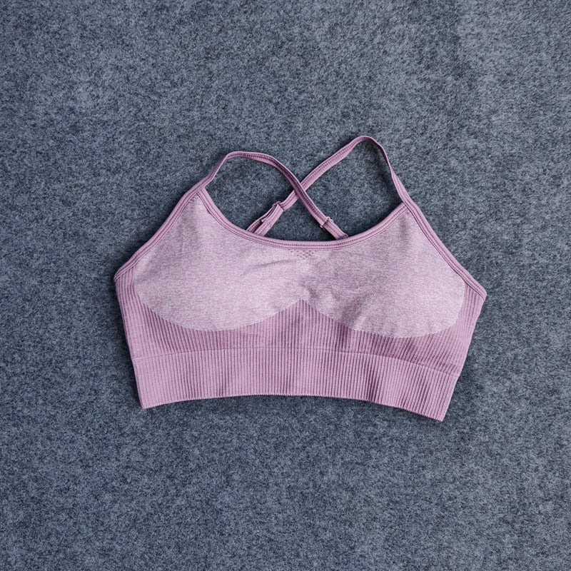 Yoga High Waist Leggings Seamless Set + Sports Bra