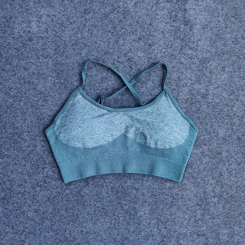 Yoga High Waist Leggings Seamless Set + Sports Bra