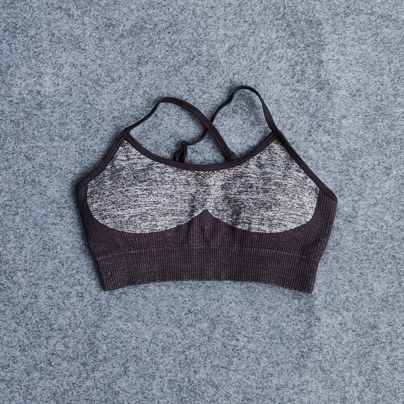 Yoga High Waist Leggings Seamless Set + Sports Bra