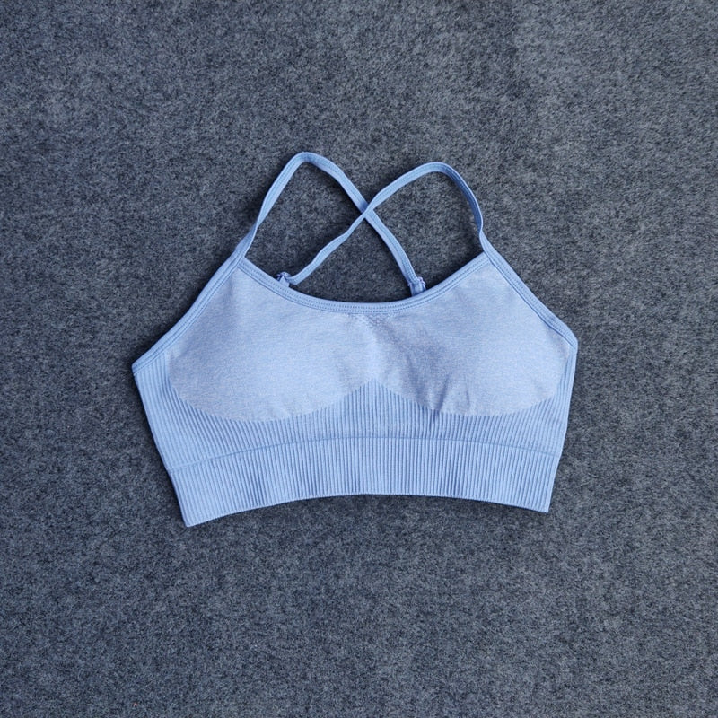 Yoga High Waist Leggings Seamless Set + Sports Bra