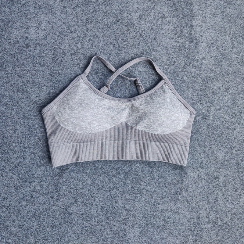 Yoga High Waist Leggings Seamless Set + Sports Bra