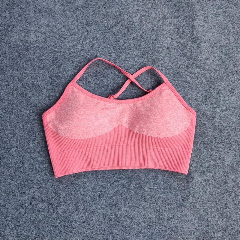 Yoga High Waist Leggings Seamless Set + Sports Bra