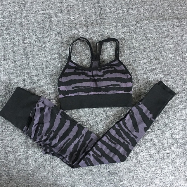 Tiger Seamless Female Yoga Sets