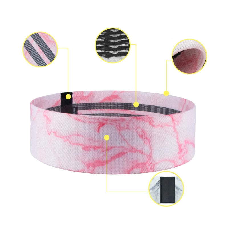Booty Building Resistance Bands (marble Print)
