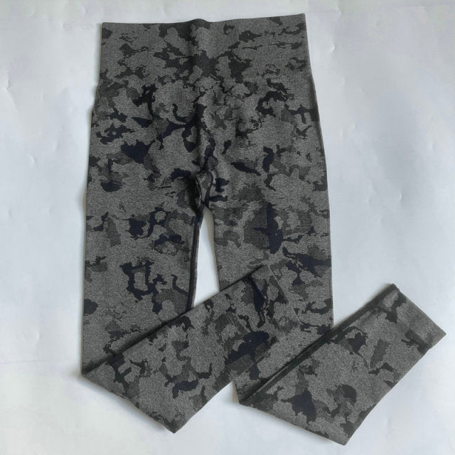 Seamless Camouflage Leggings, High Waist Scrunch yoga pants