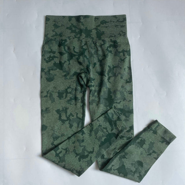Seamless Camouflage Leggings, High Waist Scrunch yoga pants