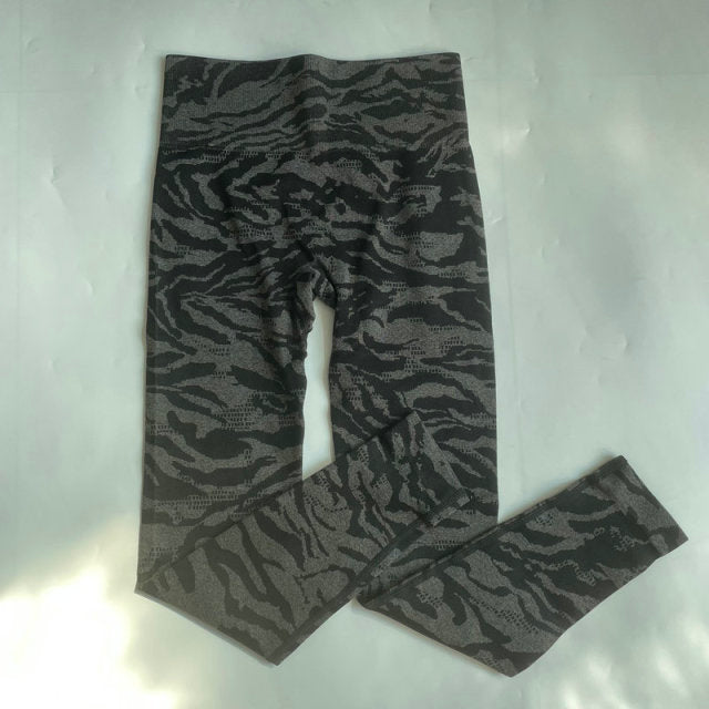 Seamless Camouflage Leggings, High Waist Scrunch yoga pants