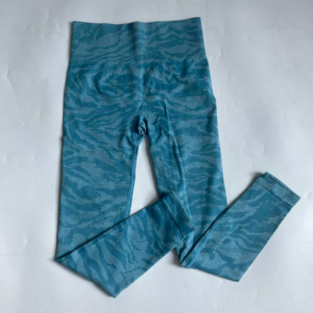 Seamless Camouflage Leggings, High Waist Scrunch yoga pants