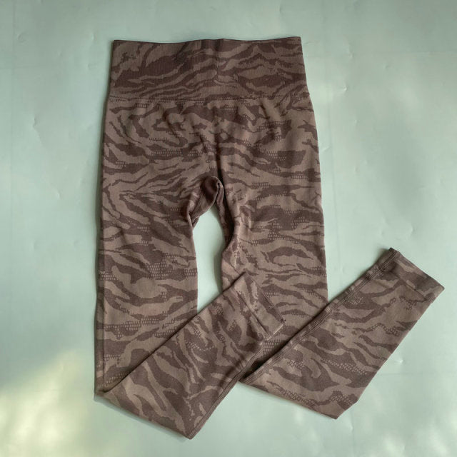 Seamless Camouflage Leggings, High Waist Scrunch yoga pants