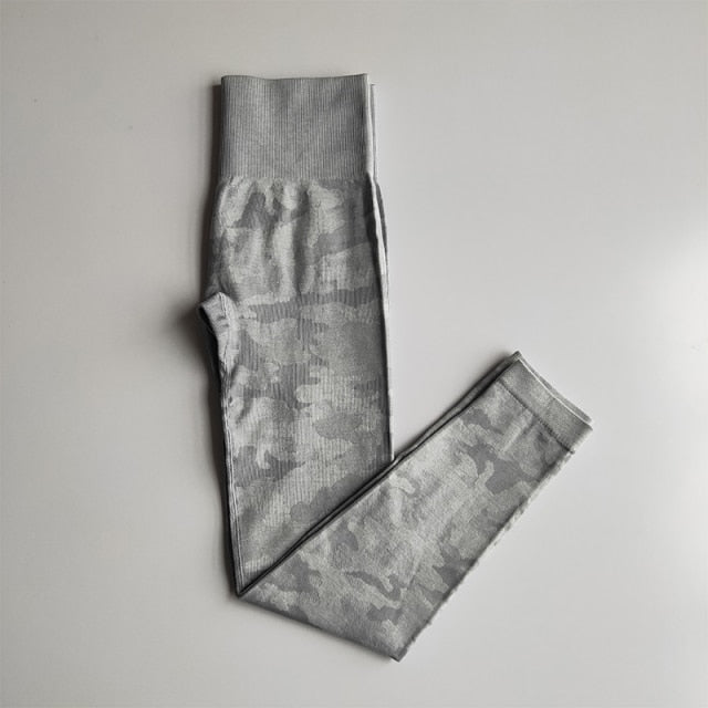 Seamless Camouflage Leggings, High Waist Scrunch yoga pants