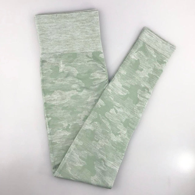 Seamless Camouflage Leggings, High Waist Scrunch yoga pants