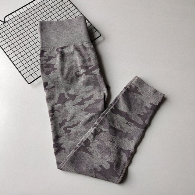 Seamless Camouflage Leggings, High Waist Scrunch yoga pants