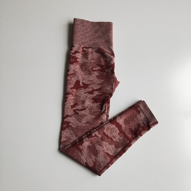 Seamless Camouflage Leggings, High Waist Scrunch yoga pants