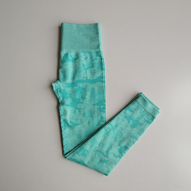 Seamless Camouflage Leggings, High Waist Scrunch yoga pants