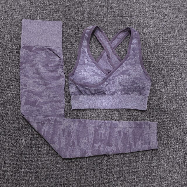 Seamless Two Piece Set, Sports Bra, High Waist Workout Leggings
