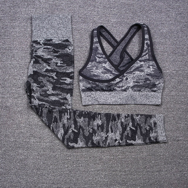 Seamless Two Piece Set, Sports Bra, High Waist Workout Leggings