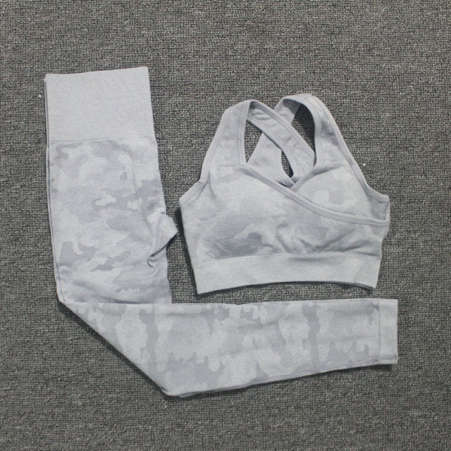 Seamless Two Piece Set, Sports Bra, High Waist Workout Leggings
