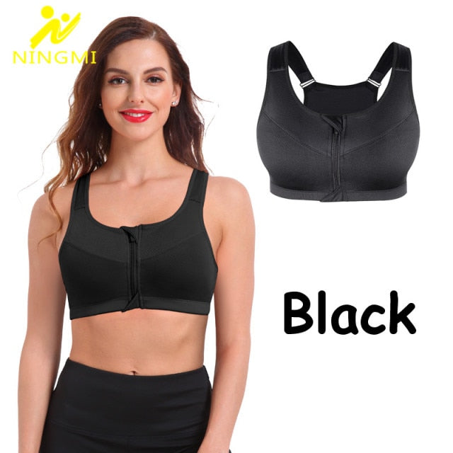 Sports Bra W` Zipper, High Impact Vest Active Wear