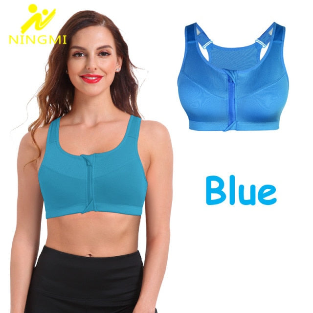Sports Bra W` Zipper, High Impact Vest Active Wear