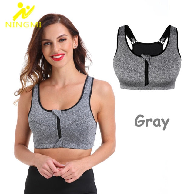 Sports Bra W` Zipper, High Impact Vest Active Wear