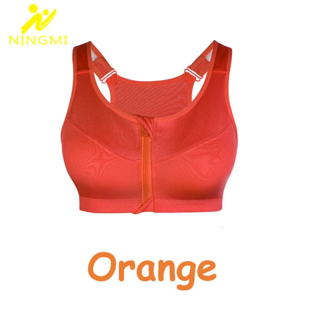 Sports Bra W` Zipper, High Impact Vest Active Wear