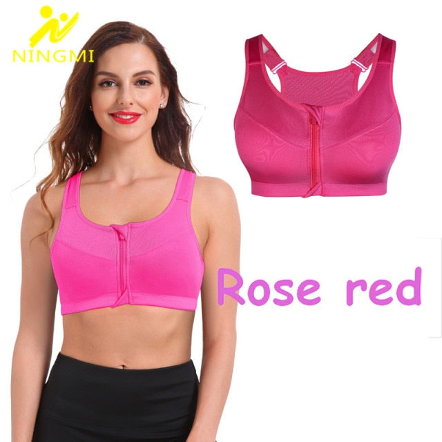 Sports Bra W` Zipper, High Impact Vest Active Wear