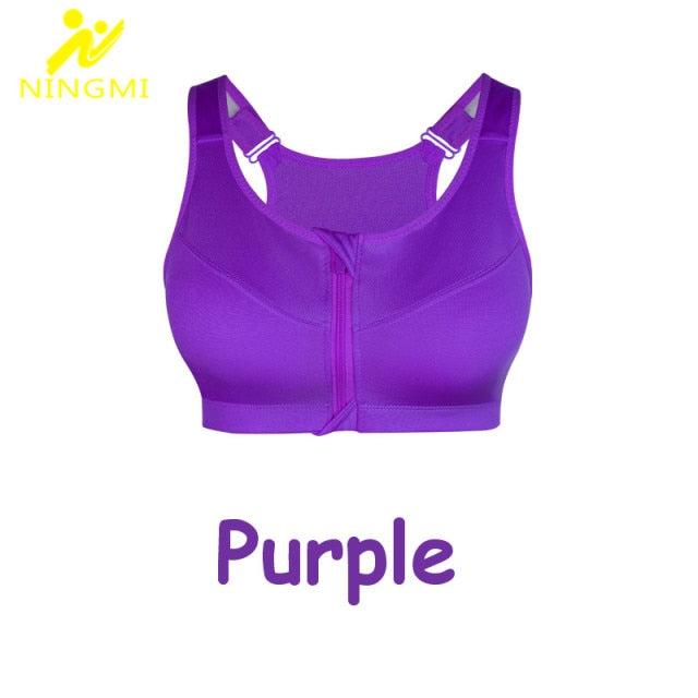 Sports Bra W` Zipper, High Impact Vest Active Wear