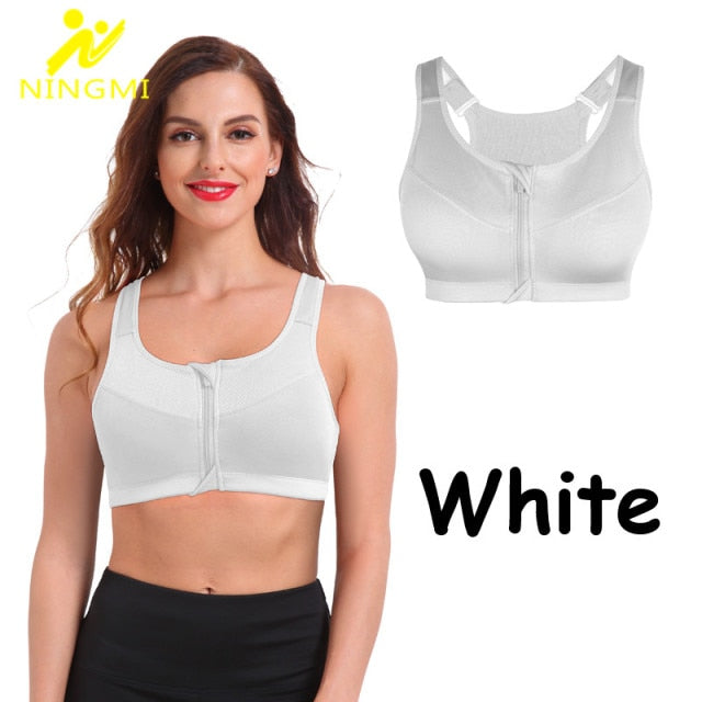 Sports Bra W` Zipper, High Impact Vest Active Wear